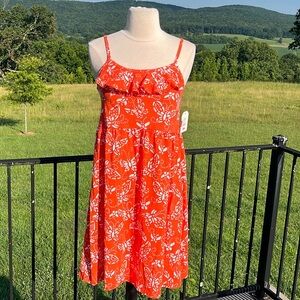 Sundress Cotton Orange Print Girls Womens